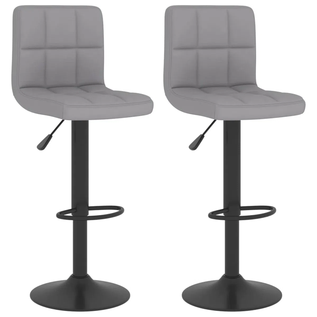 Homgoday Taburetes de bar, 2 unidades, gris claro, de tela, silla de oficina, silla de descanso, silla de bar, silla de escritorio para dormitorio o salón