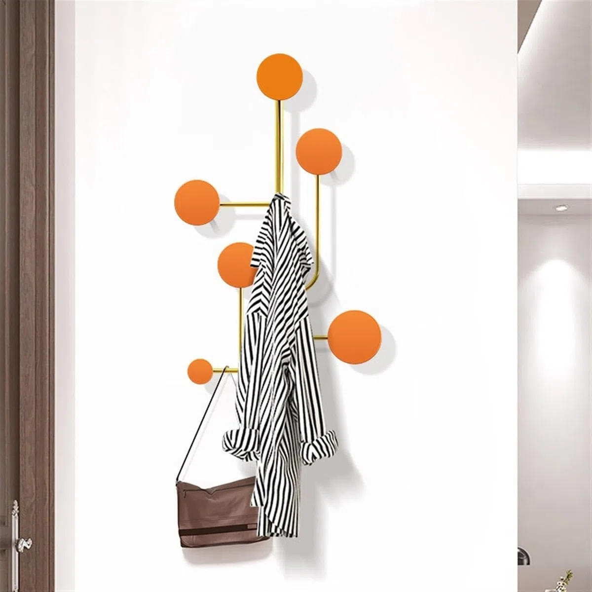 Perchero de Pared con Ganchos para Abrigos Perchero de Pared para Colgar en la Entrada Perchero de Metal con Ganchos Decorativos creativos para Abrigos, Bolsos, Toallas y Sombreros