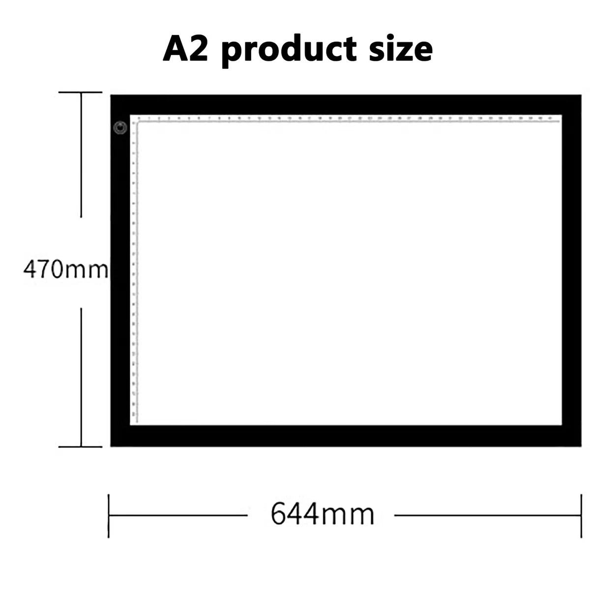 Dibujo de caja de luz con panel acrílico y regla de posicionamiento, atenuación infinita, sin parpadeo, controles táctiles, para animación, tablero de trazado de arte