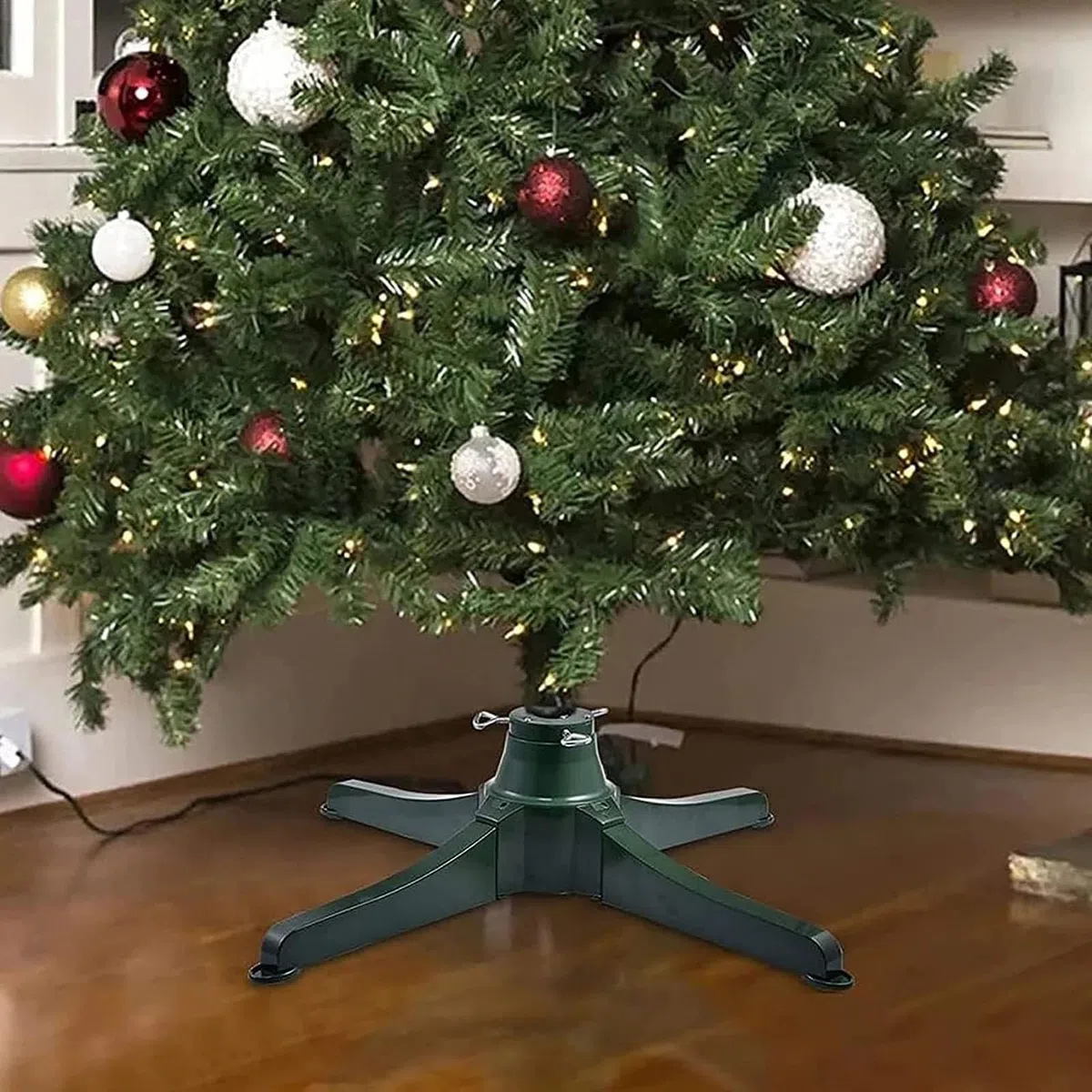 Soporte para árbol de Navidad Giratorio de 360 Grados, Accesorio de decoración navideña, para árboles Artificiales de hasta 3 Metros (80cm)
