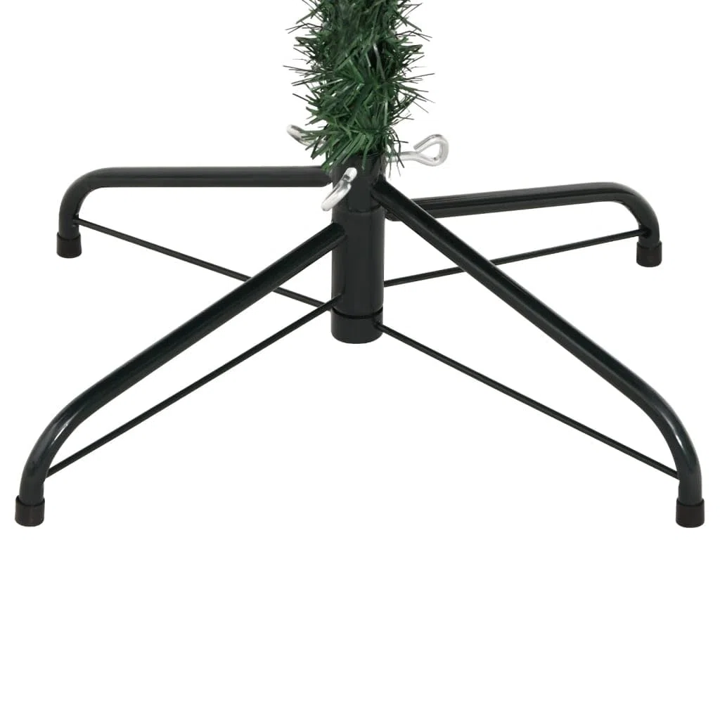 Árbol de Navidad artificial plegable de 150 cm con pinos de PVC y soporte de metal, versátil para salón, balcón, terraza y decoración festiva de Navidad