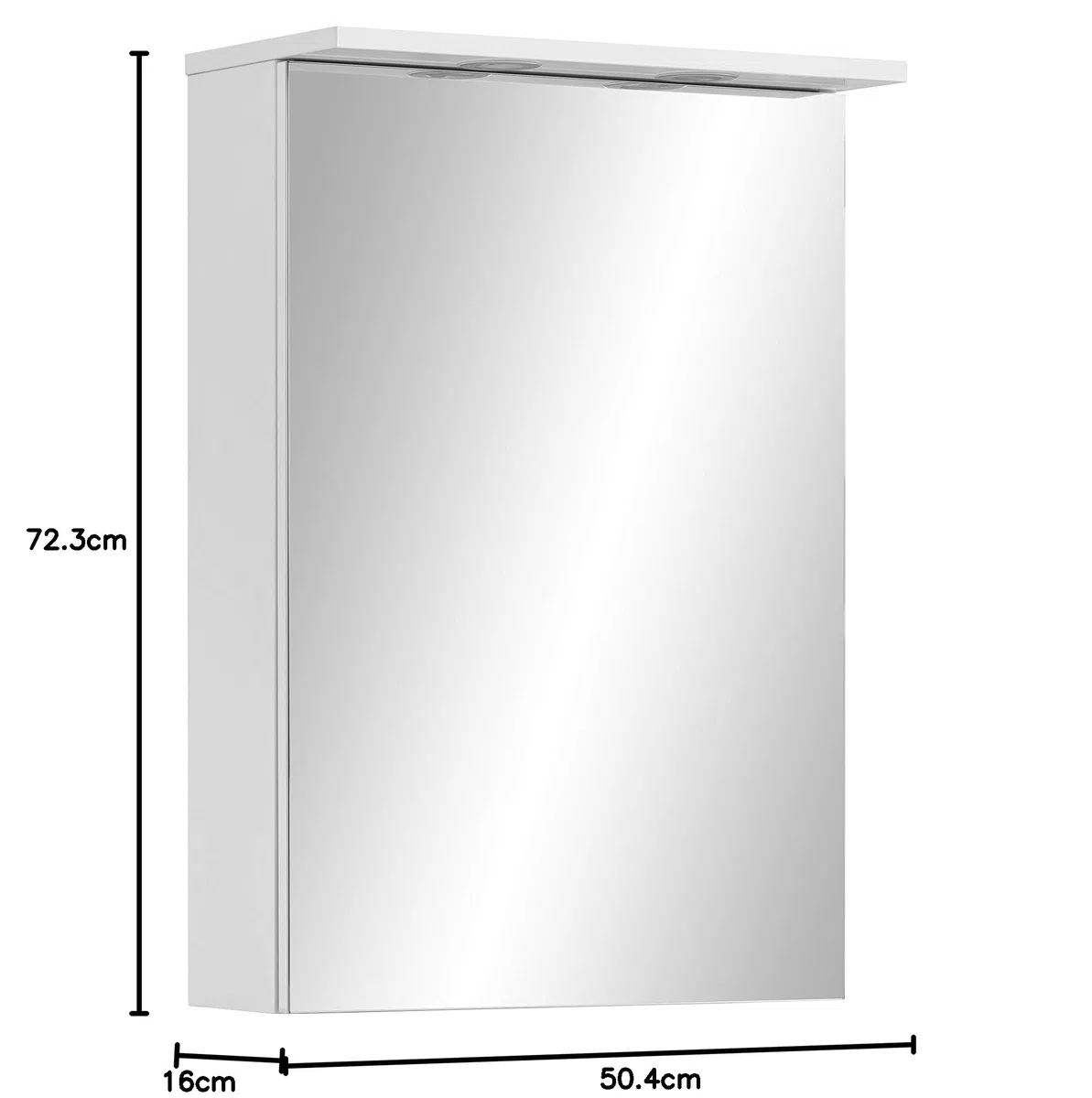 Schildmeyer Gloria 148443 - Armario con Espejo, Color Blanco, 72,3 x 50,4 x 16 cm