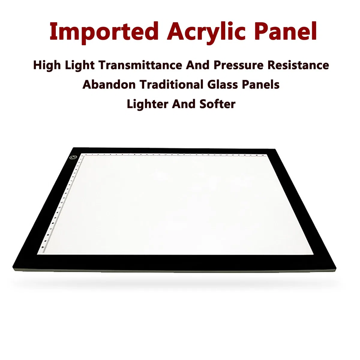 Dibujo de caja de luz con panel acrílico y regla de posicionamiento, atenuación infinita, sin parpadeo, controles táctiles, para animación, tablero de trazado de arte