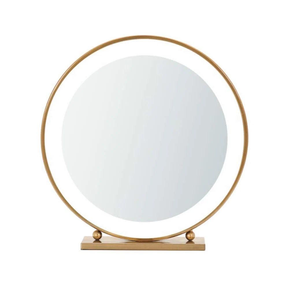 XINYU Espejo De Vanidad De Escritorio LED con AtenuacióN Inteligente para Espejos De Maquillaje De Belleza para El Hogar, Adecuado para Todas Las Escenas Utilizadas como Vestidores De Estudio.,Gold2