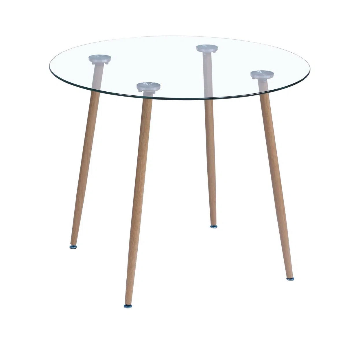 Mesa de Comedor o Cocina de Cristal Redonda de 90 cm. Zola
