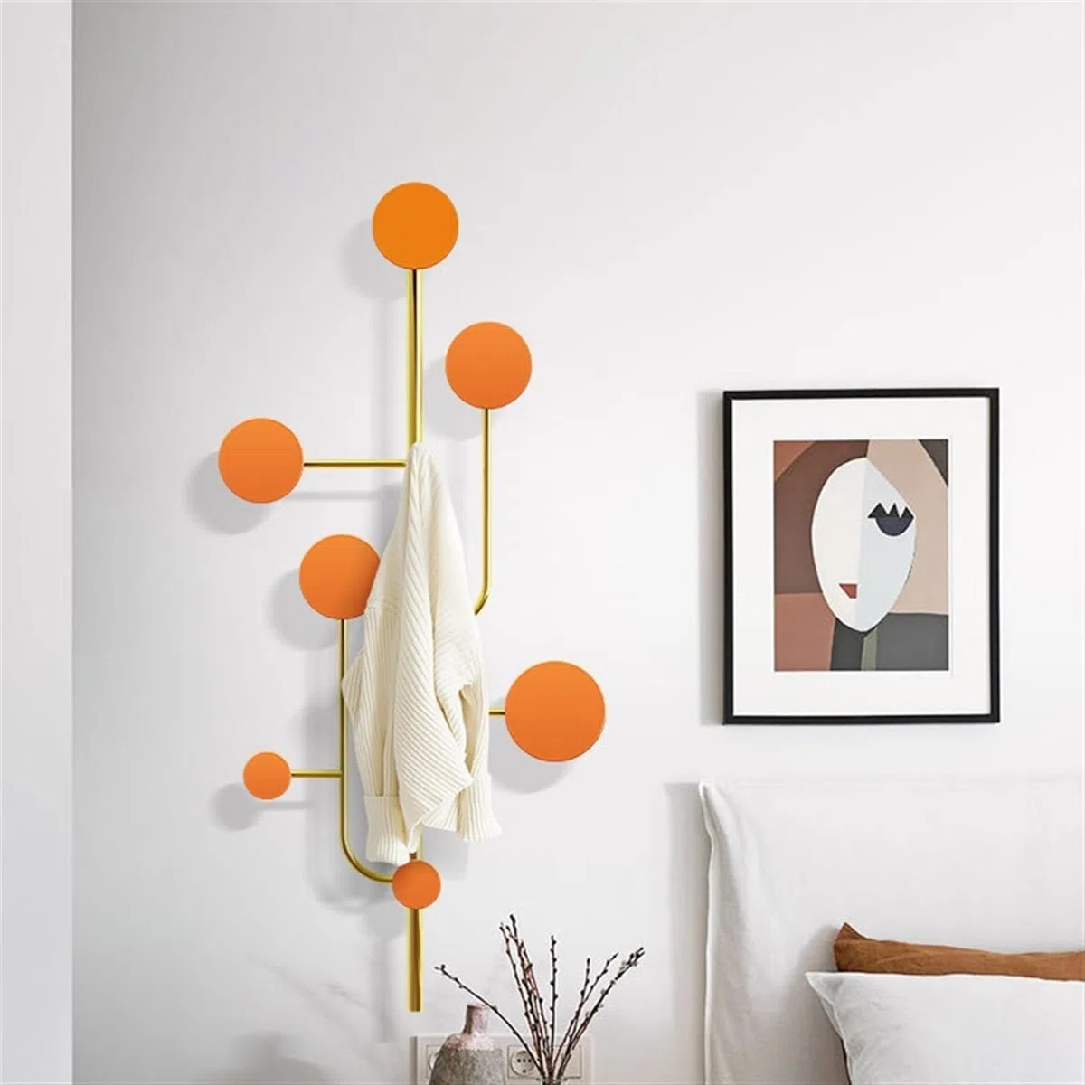 Perchero de Pared con Ganchos para Abrigos Perchero de Pared para Colgar en la Entrada Perchero de Metal con Ganchos Decorativos creativos para Abrigos, Bolsos, Toallas y Sombreros