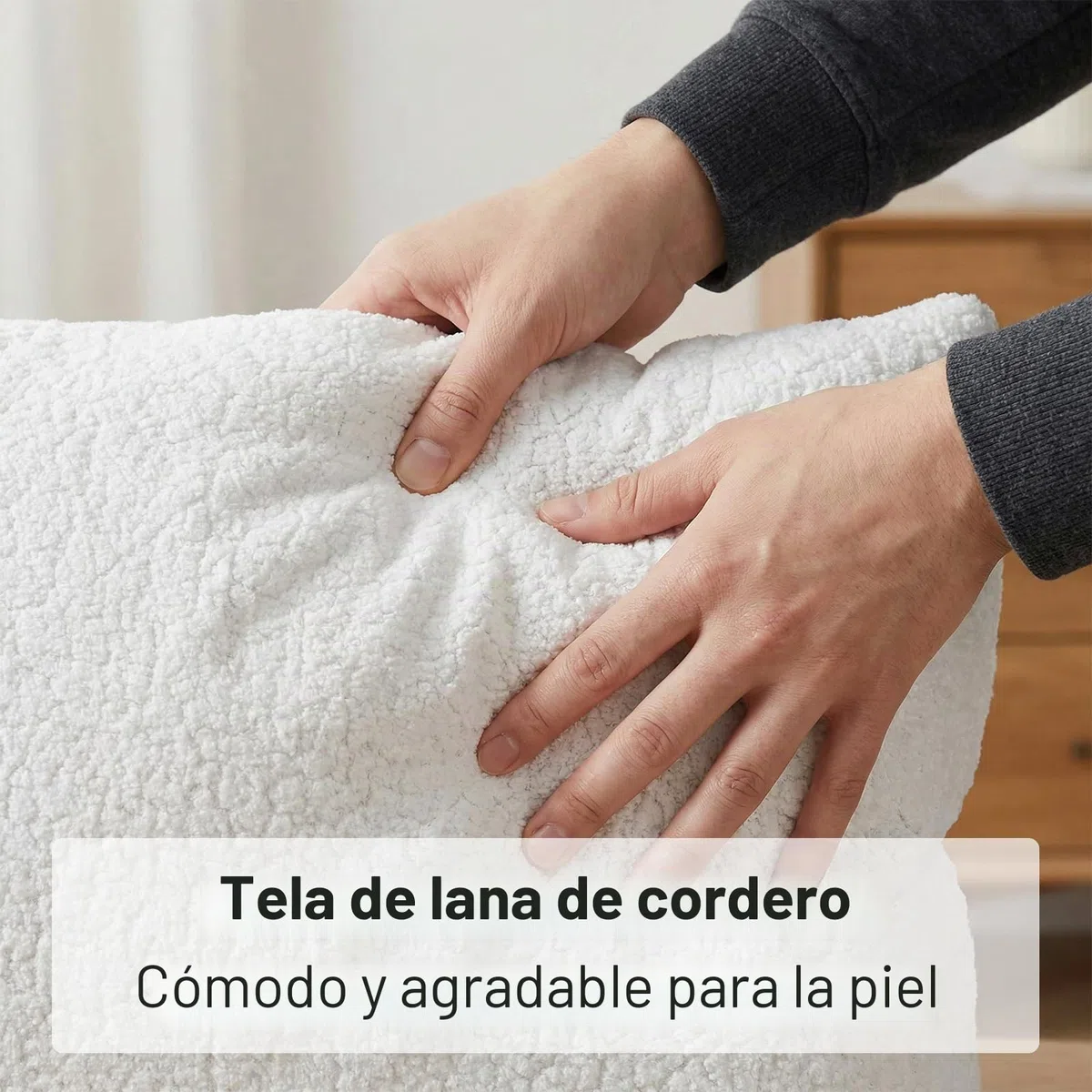 Mecedora de madera maciza, silla de relax, sillón de lactancia, silla mecedora, sillón balancín acolchado con respaldo alto y bolsillo lateral, para salón, dormitorio, balcón