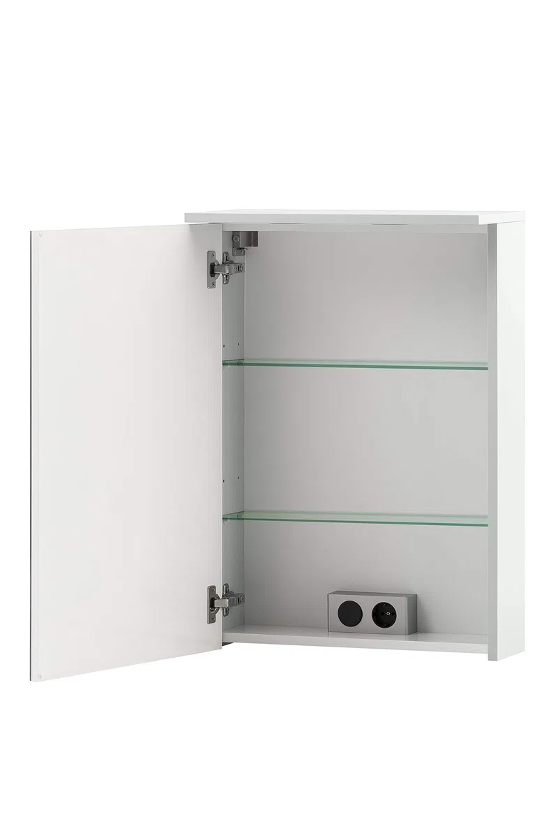 Schildmeyer Gloria 148443 - Armario con Espejo, Color Blanco, 72,3 x 50,4 x 16 cm