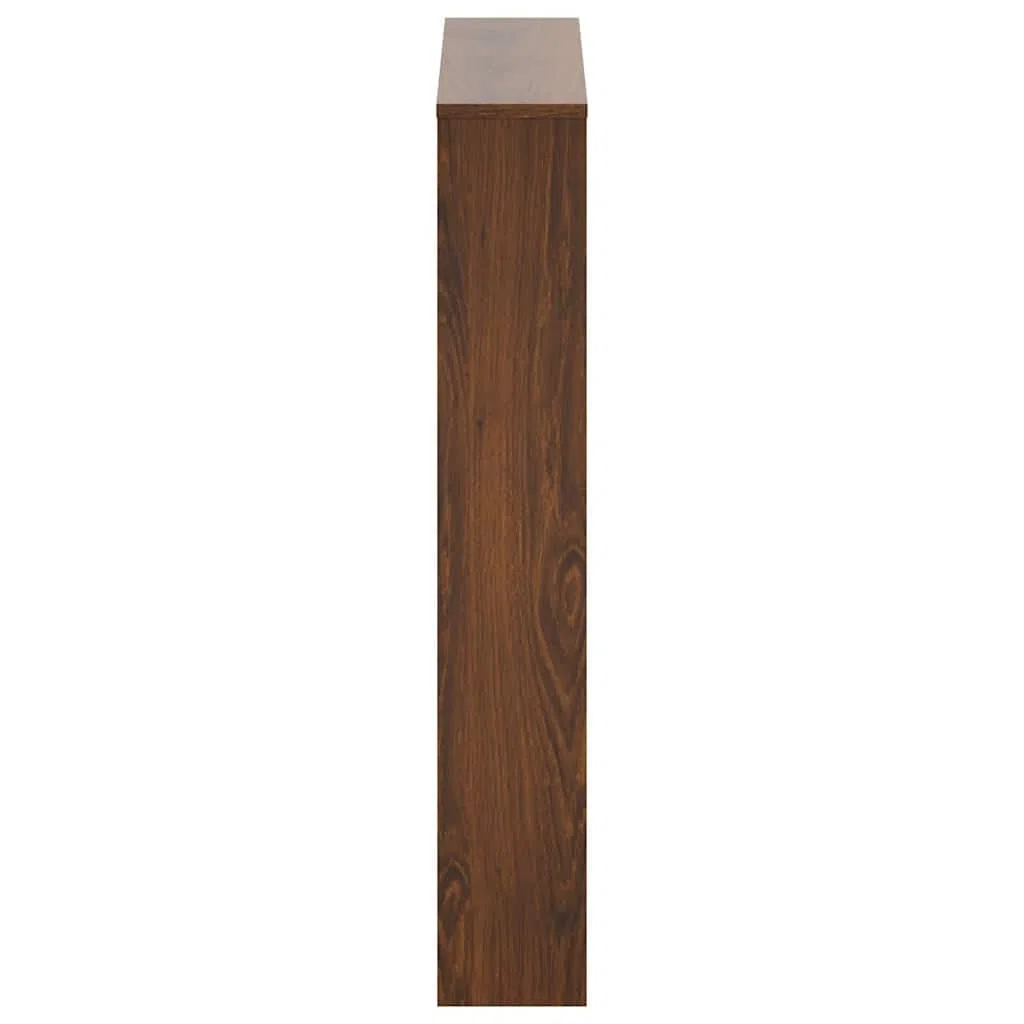 Zapatero con espejo con 3 compartimentos basculantes marrón efecto roble zapatero para pasillo, salón, dormitorio de madera