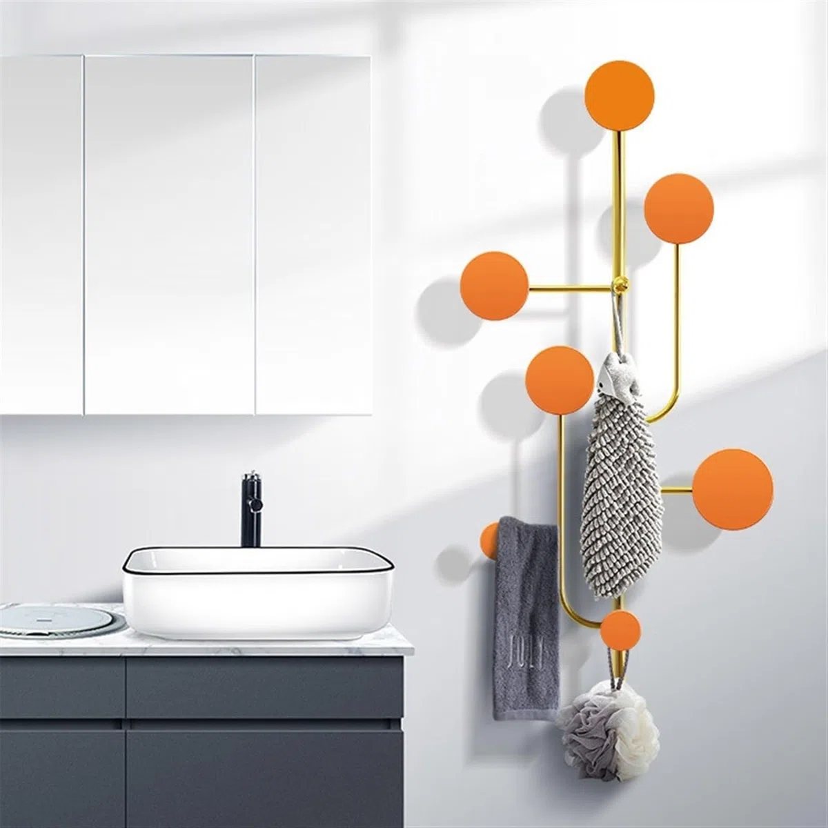 Perchero de Pared con Ganchos para Abrigos Perchero de Pared para Colgar en la Entrada Perchero de Metal con Ganchos Decorativos creativos para Abrigos, Bolsos, Toallas y Sombreros