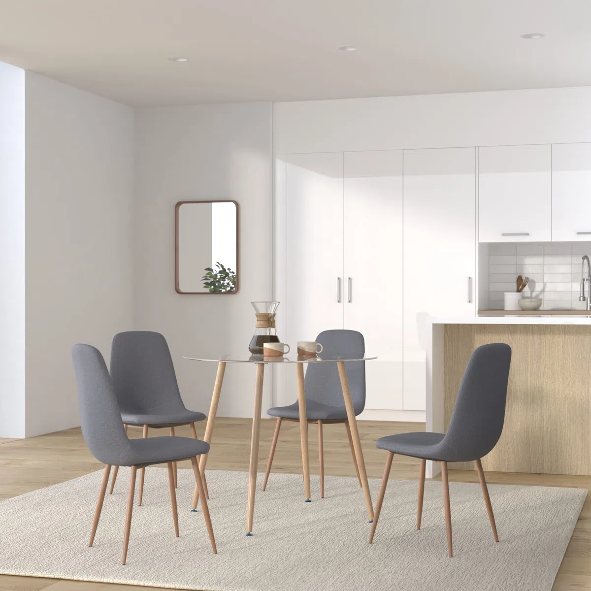 Mesa de Comedor o Cocina de Cristal Redonda de 90 cm. Zola