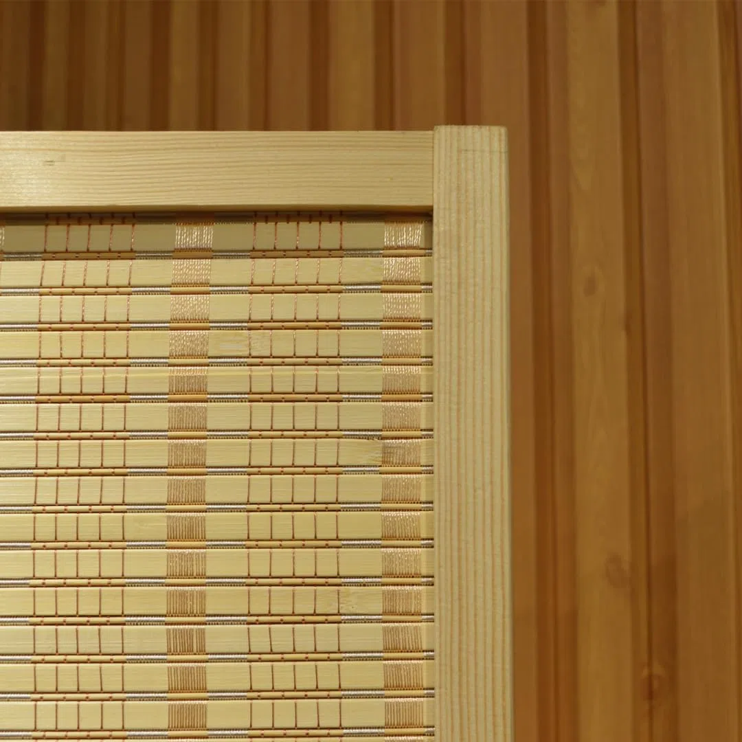 EME Biombo Natural Separador de Ambientes de 4 Paneles 180x180 cm Separador de Estancias Fabricado en Madera - Biombo Plegable y Estructura Resistente Biombo Mimbre. Ideal para Separar Habitaciones.